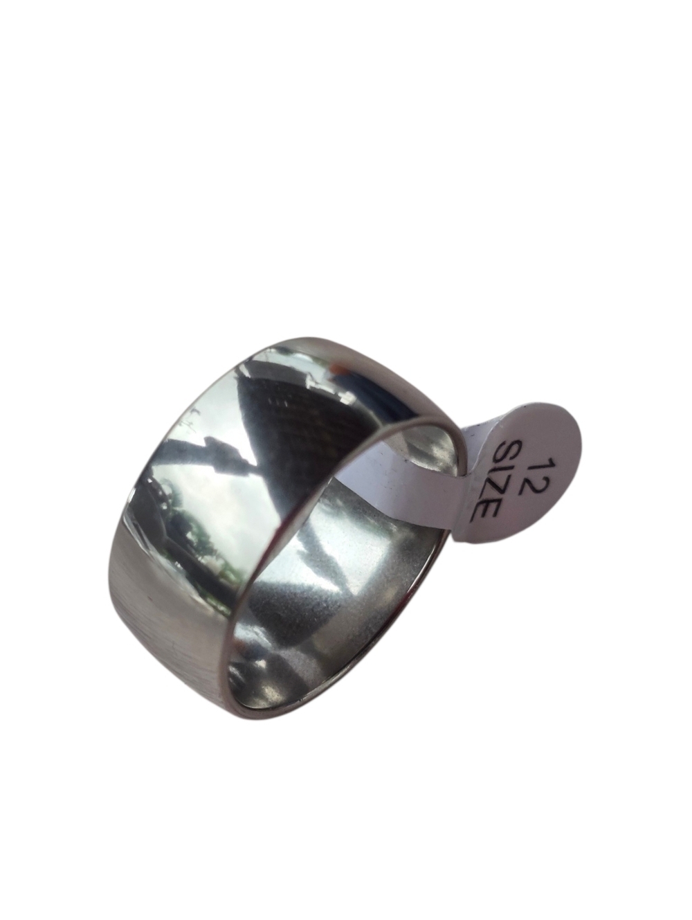 Simple Stainless Steel Wide Men's Ring Size 12